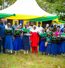 Students participating in KESU school sanitation and hygiene activities