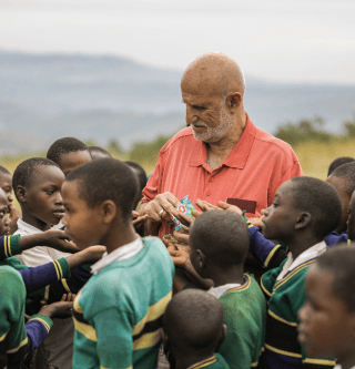 Volunteer with students